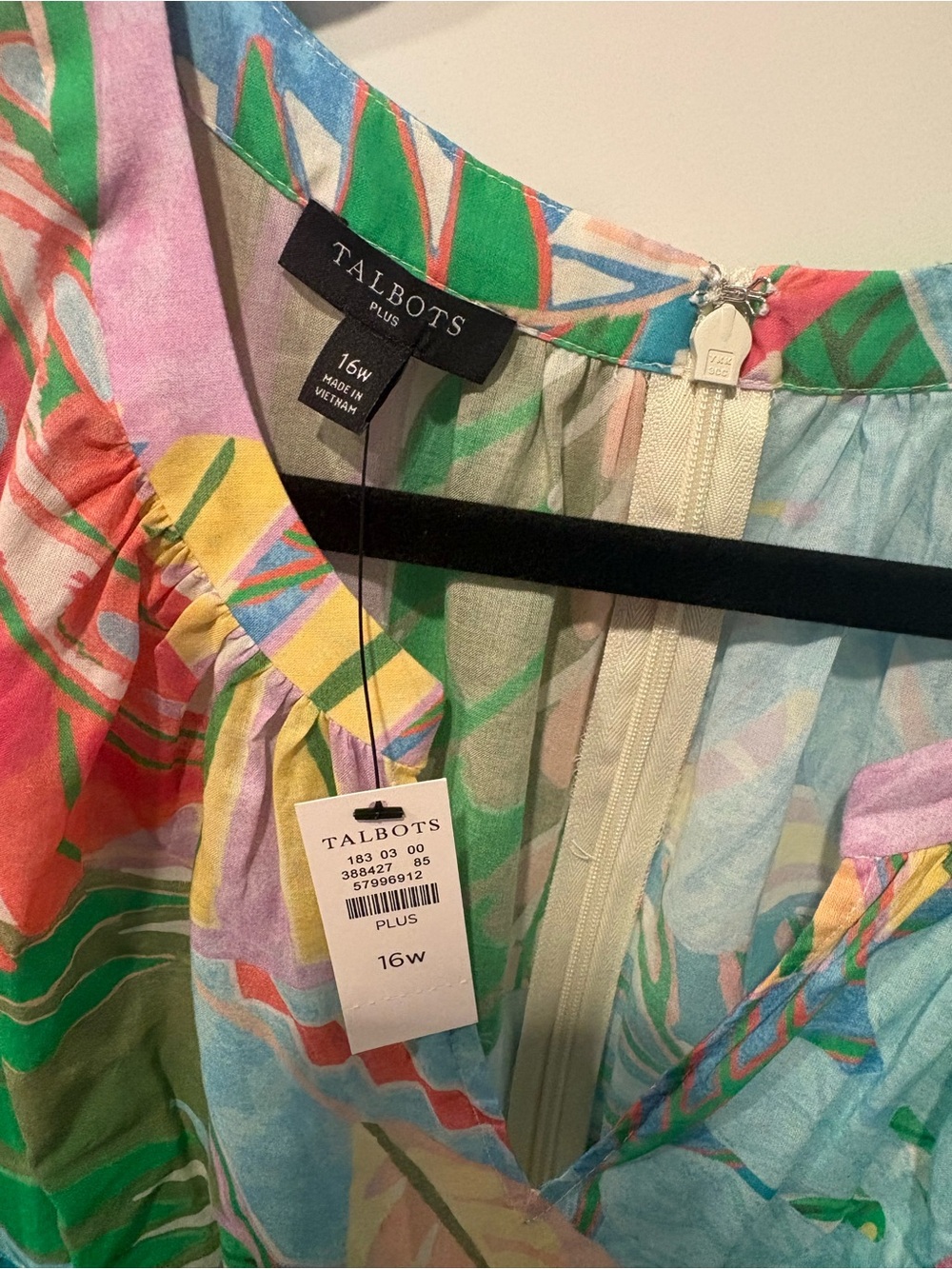 Talbots Tropical Leaf Print Sleeveless Dress - Picture 3 of 7